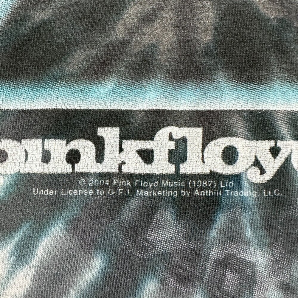 VIntage Pink Floy T Shirt Mens M Gray Tie Dye Dark Side Of The Moon Liquide Blue - Picture 6 of 7